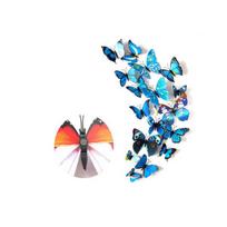 12Pcs 3D Butterfly Sticker Art Design Decal Wall Stickers Refrigerator Magnets Home Room Decor AVE mėlyna