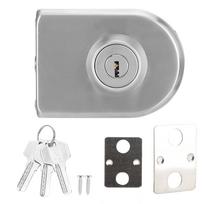 Stainless Iron Single Glass Door Lock Latch Semi?Circular Home Office Security Accessory gray