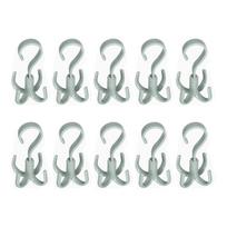 10Pcs Rotating Hook 4 Prong ABS Hat Display Hanger Scart Necktie Storage Hook for Closet Home gray