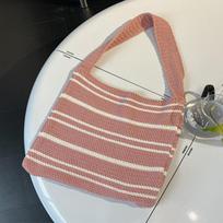 Moteriškos megztos rankinės, pintas rankinukas per petį, rankinė su rankenomis, pirkinių krepšys, dryžuota vilnonė rankinė, rankinė nešiojama rankoje, rankinė po pažastimi, nerta rankinė 35x58cm rožinė