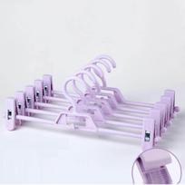 5 Pcs Household Stackable Clothes Hanger Balcony Trouser Rack Skirt Rack Multifunctional Non-slip Adjustable Drying Rack AVE violetinė