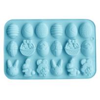 Easter Cake Mold Food Grade Decorative Easy To Clean Useful Egg Bunny Festival Party Dessert Making Mould for Kitchen AVE mėlyna