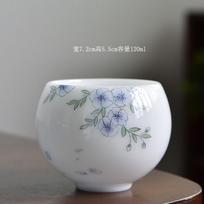 120 ml Ledo Sėklų Avies Taukų Jade Porcelianinis Arbatos Puodelis Rankomis Pieštas Gėlės Meistro Puodelis Zen Meditacija Spaudžiamas Puodelis Chazhan Kung Fu Arbatos Servizas