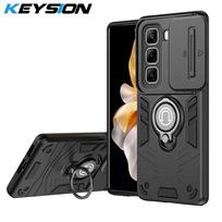KEYSION Smūgiams atsparus dėklas Infinix Hot 50 Pro+ 4G su slankiojančiu kameros objektyvo apsaugos žiedu ir stovu, telefono dangtelis Infinix Hot 50 4G for Infinix Hot 50 4G juoda
