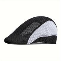 Men Breathable Classic Beret Cap Mesh Breathable Summer Hat Flat Cap Driving Hats for Men
