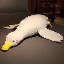 1pc 80cm-120cm Giant Fluffy Goose Plush Toys Sleep Pillow Cute Animal Stuffed Swan Dolls Floor Mat Kids Girls Birthday Gift 80cm