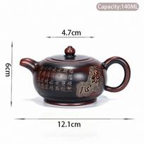 140 ml kiniškos Yixing tradicijos violetinio molio arbatinukas, garsių menininkų rankų darbo arbatinukai, virdulys, neapdorotos rūdos, Zisha arbatos rinkinys namams, arbatos reikmenys gray