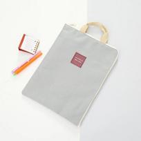 Large Canvas A4 File Folder Document Bag Business Briefcase Paper Storage Organizer Bag Stationery School Office Supplies AVE pilka spalva