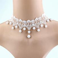 Sexy Lace Pearl Necklace Creative Romantic Women Jewelry Accessories AVE