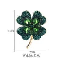 Fashion Zircon Clover Brooches For Women Green Color Brooch Pin Lady Jewelry Gift AVE žalia