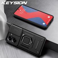 KEYSION Shockproof Armor Case for Xiaomi POCO X7 Pro Slide Camera Lens Protection Ring Stand Phone Back Cover for Redmi Turbo 4 for POCO X7 Pro juoda