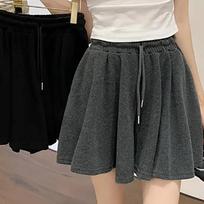 Ballet Style Casual Shorts Women's Summer Hot Pants Gray Sport High Waisted Sport Pleated Wide Leg Culottes S pilka spalva