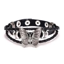 Retro Butterfly Necklace: European-American Style PU Leather Choker with Rivet Details, Dark Punk Fashion for Women