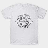 T Shirt Women Vegvisir Norse Pagan Symbol Harajuku Print Kawaii Tshirt Summer Short Sleeve Female T-Shirt Top Tee 4XL balta