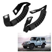 2Pcs Car Rear Seat Back Headrest Grab Handle Set with Hole for JEEP Wrangler 19952017 Black juoda