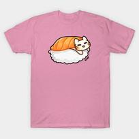 T Shirt Women Cat Sushi Blep Harajuku Print Kawaii Tshirt Summer Short Sleeve Female T-Shirt Top Tee 4XL rožinė