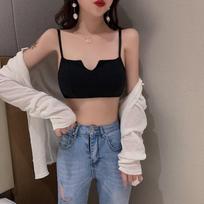 Women Bras Design Solid Underwear Sling Lingerie Fashion Tank Tops For Female Casaul Vest Inner Cloths Girls Simple Bras Wireless Backless Underwear 38/85AB pilka