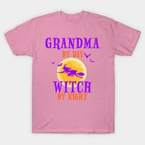T Shirt Women Grandma Halloween Witch Harajuku Print Kawaii Tshirt Summer Short Sleeve Female T-Shirt Top Tee S rožinė