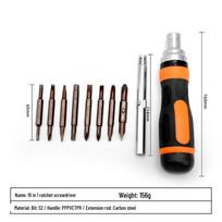 Ratchet Magnetic Telescopic Dual-Purpose Screwdriver Set with Plum Heads black