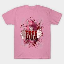 T Shirt Women Free Hug Harajuku Print Kawaii Tshirt Summer Short Sleeve Female T-Shirt Top Tee S rožinė