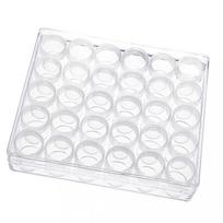 30 Jars Plastic Transparent Nail Art Rhinestone Storage Box Jewelry Organizer AVE