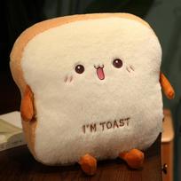 Winter Insertable Pillow Creative Toast Hand Warmer Student Sleeping Pillow Nap Plush Hand Warmer Pillow Home Decoration 40x12cm