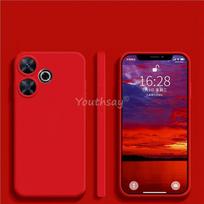 For Xiaomi Redmi 13 Case Redmi 13 Cover Liquid Silicone Plain TPU Anti-drop Matte Phone Protector Cover Redmi 13 4g Case Redmi 13 4G raudona