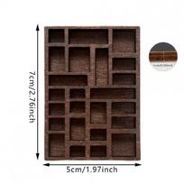 7x5cm Shelf Multi Compartment Tray Miniature Wooden Jewelry Holder for Earring Bracelet Storage Stylish Home Decor Display Stand Jewelry Organization tamsiai ruda spalva