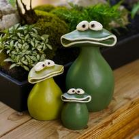 3-piece set of cute big-mouthed frogs, creative animal decorative ornaments, resin statues, indoor and outdoor home garden multi-functional decorative 3 pieces/set