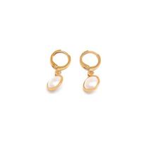 Hong Kong Style Small Fragrance Style Flat Pearl Women's Versatile Ear Buckle