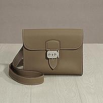 Korean Style Genuine Leather Crossbody/Clutch Bag - Large Capacity, Cowhide, Dual-Purpose chaki