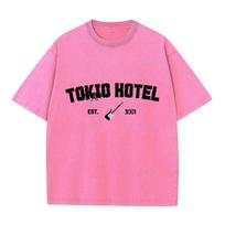 Retro skalbinti vintage marškinėliai Roko grupės Tokio Hotel Kaulitz marškinėliai Vyriški madingi laisvalaikio megztiniai su gobtuvu megztiniai Vyrai Moterys Marškinėliai S