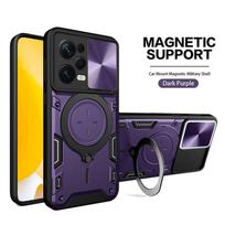 For Xiaomi Redmi Note 12 Pro 5G Case Metal Ring Magnetic Holder Armor Phone Case For Redmi Note 12 Pro + Plus Lens Protect Cover For Redmi Note 12 4G violetinė