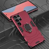 Shockproof Armour Case For Samsung S24 Ultra S23 S22 S21 S20 FE Plus Funda For Samsung Note 20 Ultra 10 Ring Holder Phone Cover Note 10 raudona