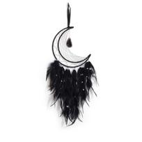 Witch Pagan Woven Wall Hanging Dreamcatcher Witchy Crescent Moon Dream Catcher, Gothic Wiccan Hippie Decor with Ornament Decoration juoda