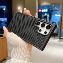 Honeycomb Heat Dissipation Mesh Case For Samsung S25 S24 S23 FE S22 Ultra Plus Cooling Breathable Shockproof Solid Color Cover For Samsung S23