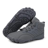Men's Winter Waterproof Non-Slip Mid-Tube Snow Boots with Thick Velvet Lining 45