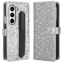 Samsung Galaxy Z fold6 Z fold5/4/3 with pen slot luxury wave dot pattern wallet magnetic book case mobile flip protective case For Galaxy Z fold6&Case & Strap