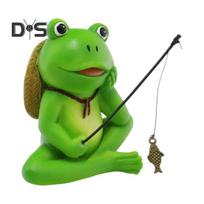 Derva Žvejojanti Varlė Figūrėlė Sodo Dekoracija Vazonas Varlės Statulėlė Mini Varlės Skulptūra Namams Laukui Vidui Pasakų Sodo Dekoracija Frog