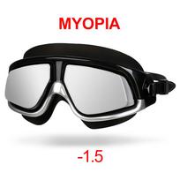Copozz Trumparegystės Plaukimo Akiniai Vandeniui Atsparūs Rūko Nešalinantys UV Apsaugantys Silikoniniai Veidrodiniai Didelio Rėmo Unisex Sportiniai Myopijos Plaukimo Kaukė white