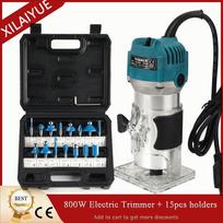 Elektrinis trimeris medžio apdirbimui 800W 30000rpm Medžio frezavimo mašina Rankinis DIY Frezavimas Drožyba Graviravimas Elektriniai įrankiai Su freza 220v EU plug mėlyna