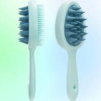 Detangling Hair Brush Dual Purpose Finishing Comb With Long Handle for Scalp Massage&Cleaning Wet&Dry with Double Tooth Design žalia