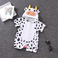 Infant Jumpsuit Rabbit Cow Romper Animal Tiger Cute Cat Print Girl Boy Cotton Suit Newborn Climbing Bunny Rompers Summer 66 black