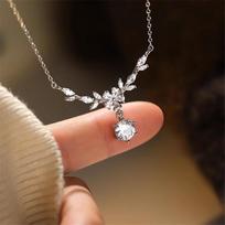 999 Sterling Silver Cherry Blossom Necklace Girlfriend šviesiai sidabrinės spalvos