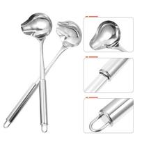 2 Pcs Stainless Steel Sauce Spoon Soup Spoons Ladle Kitchen Gadget Tableware Hot Pot sidabras