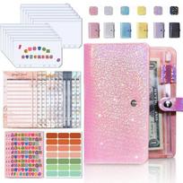 „Starry Sky A6 Budget Binder“ biudžeto planavimo priemonė Nešiojami lengvi pinigų vokai Pinigų tvarkyklė su rožinė