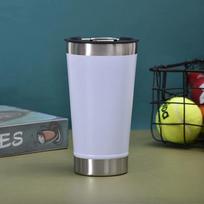 473 ml šalto alaus puodeliai su dangteliu atidarytuvu, nerūdijančio plieno termosiniai puodeliai vandeniui, kavai, arbatai, terminiai puodeliai, gėrimo indai 500ml gray