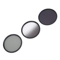 3 viename fotoaparato filtrų rinkinys ND8 CPL GND filtrų rinkinys pakaitinis neutralaus tankio filtras apskrito 77mm black