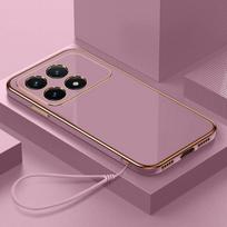 For Xiaomi Redmi K70e Case Xiaomi Poco X6 Pro Phone Case Straight edge electroplate Plating ShockProof Silicone Back Soft Cover For Redmi K70e&Case & Strap