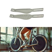 2Pcs Adjustable Pedal Straps for Exercise Bikes, Fitness Gear Home And Office pilka spalva